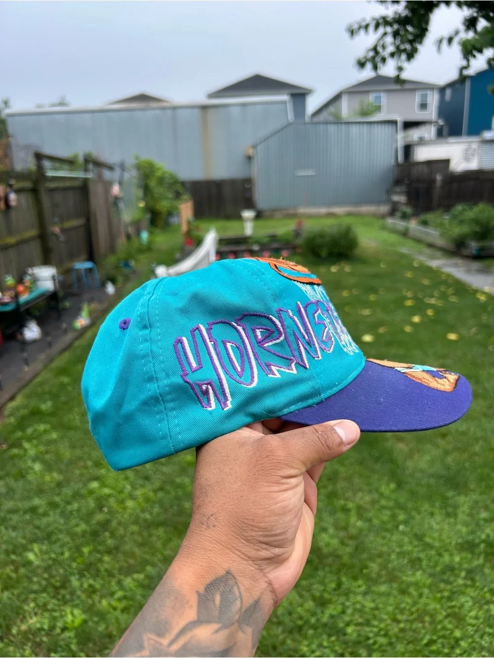 VTG Rare 90s Charlotte Hornets Drew Pearson Slam Dunk Snapback One Size Fits All